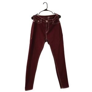 True Religion Women’s Curvy Big T Naturaline Size 36 Maroon Red Jeans